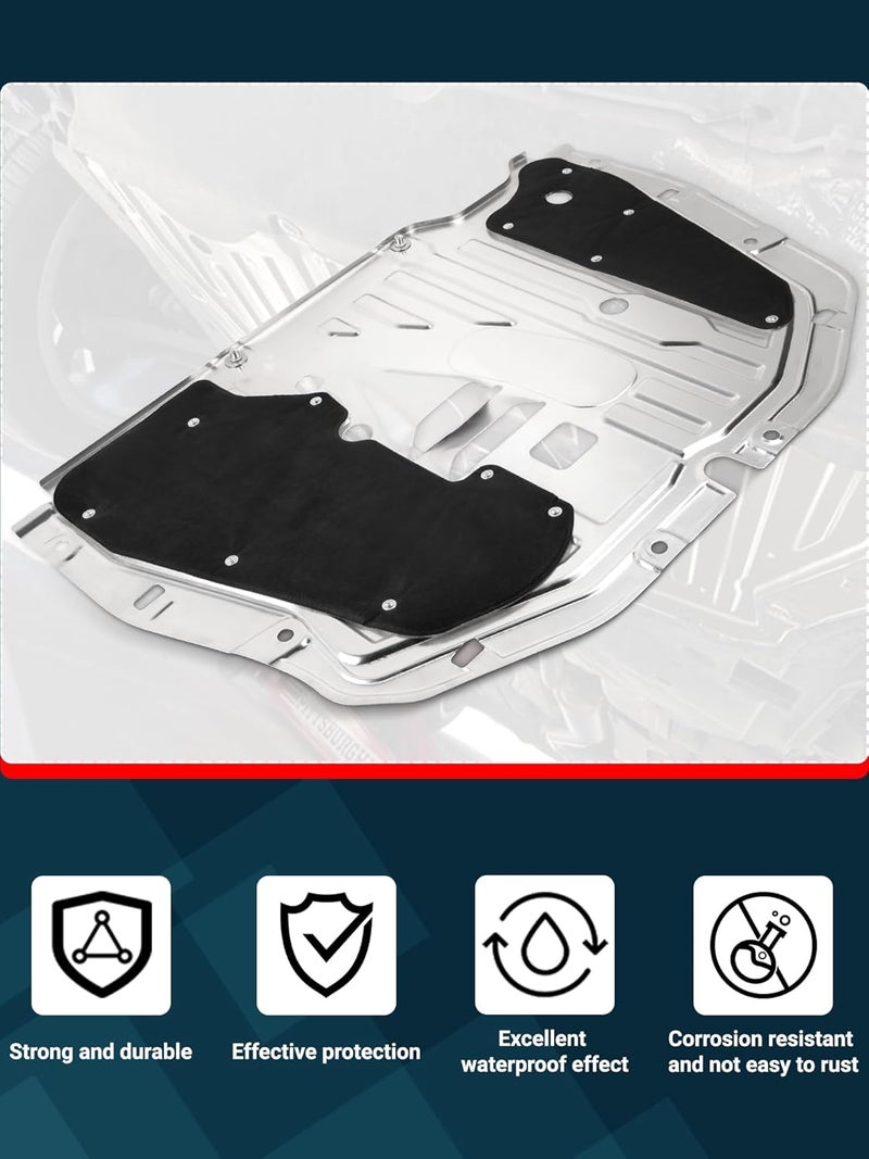 Ntoauto 74110-TBA-A00 90674-TY2-A01 Engine Splash Guard Under Car Shield Cover Board Compatible with Honda Civic 2016 2017 2018 2019 2020 2021 - Image 5